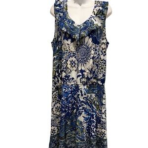 NEW YORK & COMPANY Women’s Sleeveless Dress Sundress Floral Paisley Size XL